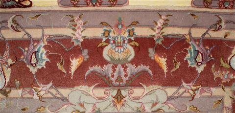 Tabriz Beige Hand Knotted 50 X 70 Area Rug 400-16598 Image 7