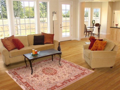 Tabriz Beige Hand Knotted 50 X 70 Area Rug 400-16598 Image 2