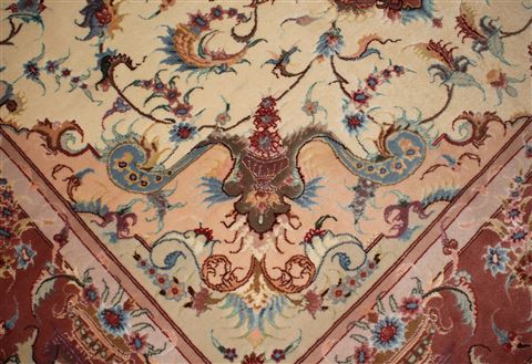 Tabriz Beige Hand Knotted 50 X 610 Area Rug 400-16601 Image 13