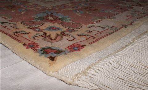 Tabriz Beige Hand Knotted 50 X 610 Area Rug 400-16601 Image 10