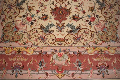 Tabriz White Hand Knotted 411 X 611 Area Rug 400-16603 Image 11