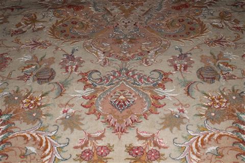 Tabriz White Hand Knotted 411 X 69 Area Rug 400-16604 Image 24