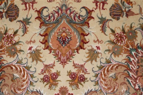 Tabriz White Hand Knotted 411 X 69 Area Rug 400-16604 Image 9