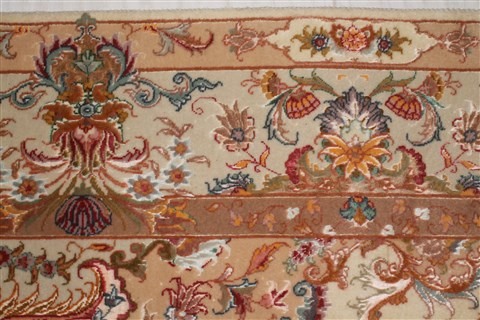 Tabriz White Hand Knotted 411 X 69 Area Rug 400-16604 Image 10