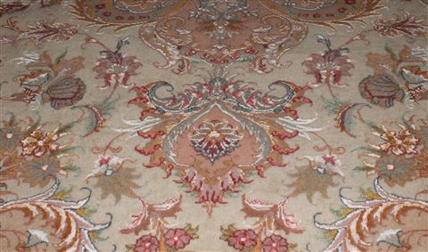 Tabriz White Hand Knotted 411 X 69 Area Rug 400-16604 Image 11