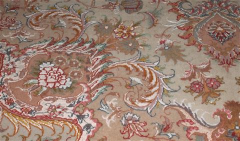 Tabriz White Hand Knotted 411 X 69 Area Rug 400-16604 Image 12