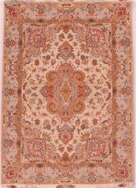 Tabriz White Hand Knotted 411 X 69 Area Rug 400-16604 Image 0