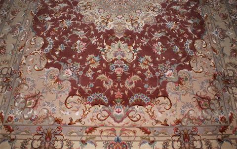 Tabriz Purple Hand Knotted 50 X 70 Area Rug 400-16608 Image 11