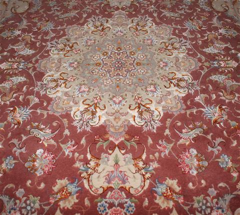 Tabriz Purple Hand Knotted 50 X 70 Area Rug 400-16608 Image 12