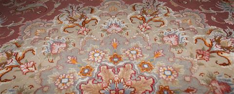 Tabriz Purple Hand Knotted 50 X 70 Area Rug 400-16608 Image 13
