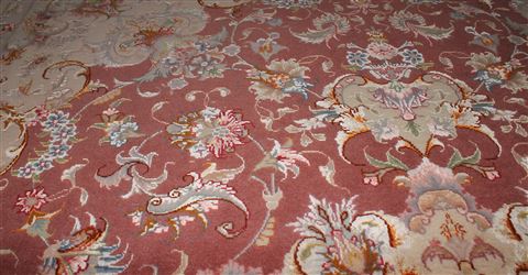 Tabriz Purple Hand Knotted 50 X 70 Area Rug 400-16608 Image 15