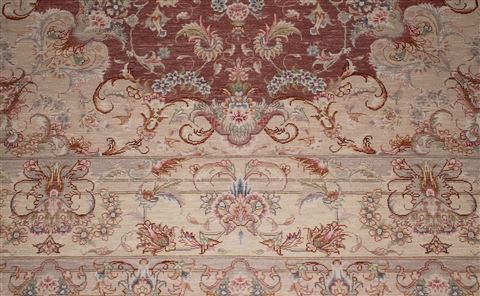Tabriz Purple Hand Knotted 50 X 70 Area Rug 400-16608 Image 20