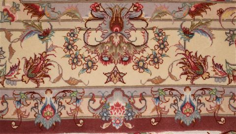 Tabriz Purple Hand Knotted 50 X 70 Area Rug 400-16608 Image 9