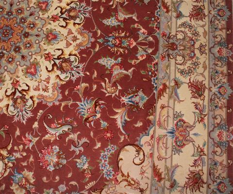 Tabriz Purple Hand Knotted 50 X 70 Area Rug 400-16608 Image 10