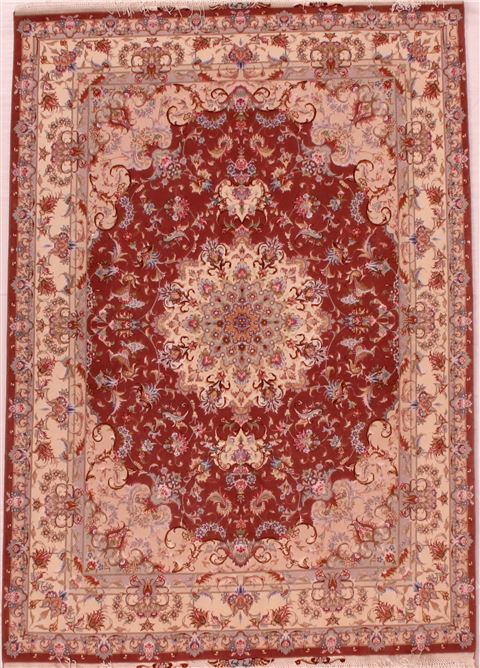Tabriz Purple Hand Knotted 50 X 70 Area Rug 400-16608 Image 0