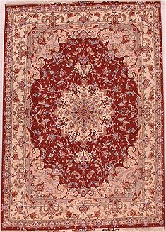 Persian Tabriz Purple Rectangle 5x7 ft Wool Carpet 16608