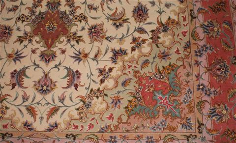 Tabriz White Hand Knotted 50 X 611 Area Rug 400-16609 Image 12