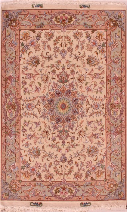Tabriz White Hand Knotted 30 X 50 Area Rug 400-16616 Image 0