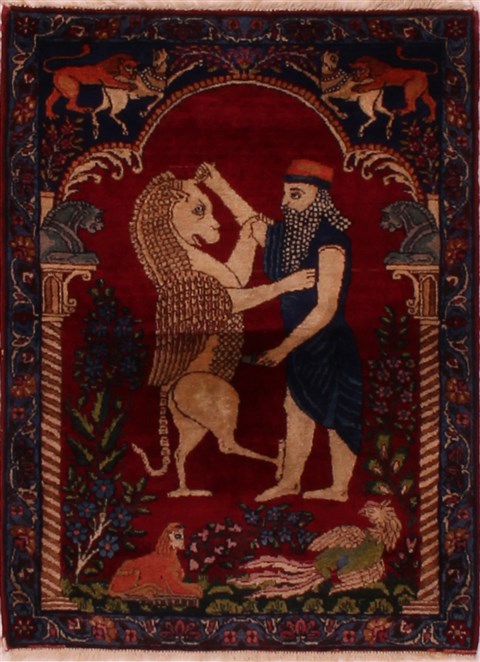 Kerman Red Hand Knotted 22 X 30  Area Rug 400-16622 Image 0