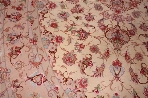Tabriz White Oval Hand Knotted 65 X 910 Area Rug 400-16625 Image 10