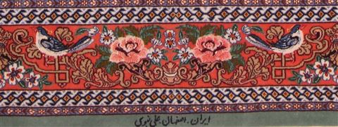 Isfahan Grey Hand Knotted 36 X 58 Area Rug 400-16634 Image 2