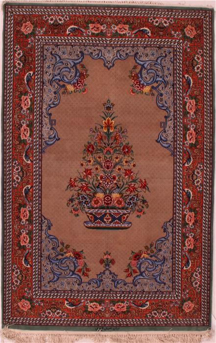 Isfahan Grey Hand Knotted 36 X 58 Area Rug 400-16634 Image 0