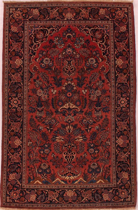 Kashan Purple Hand Knotted 43 X 66  Area Rug 400-16639 Image 0