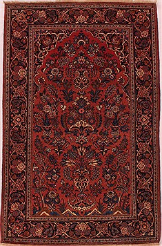 Persian Kashan Purple Rectangle 4x6 ft Wool Carpet 16639