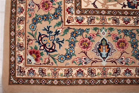 Isfahan White Hand Knotted 43 X 66 Area Rug 400-16640 Image 3