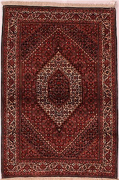 Persian Bidjar Purple Rectangle 4x6 ft Wool Carpet 16642