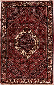 Persian Bidjar Red Rectangle 4x6 ft Wool Carpet 16644