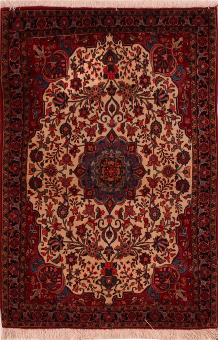 Birjand White Hand Knotted 40 X 55  Area Rug 400-16649 Image 0