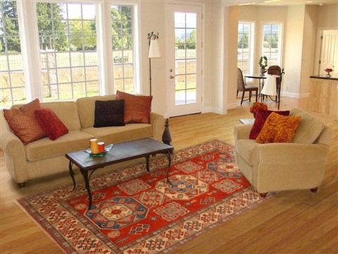 Kazak Red Hand Knotted 78 X 108 Area Rug 250-16651 Image 4