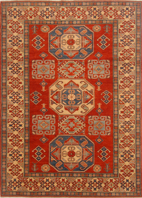 Kazak Red Hand Knotted 78 X 108 Area Rug 250-16651 Image 0