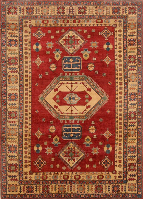 Kazak Purple Hand Knotted 78 X 103 Area Rug 250-16652 Image 0