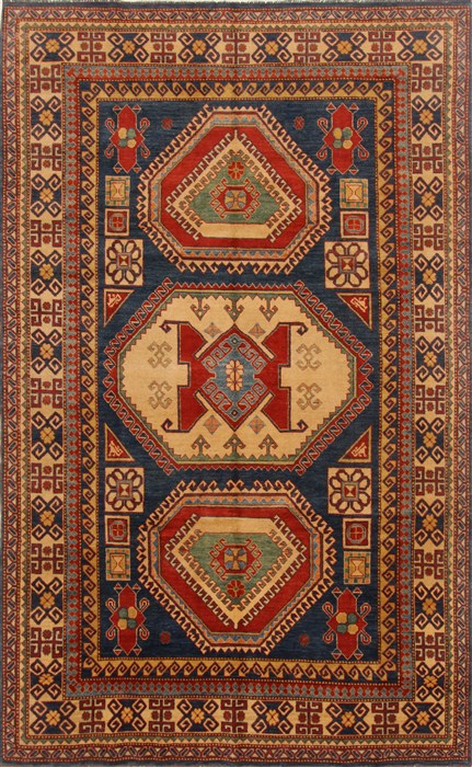 Kazak Blue Hand Knotted 72 X 112  Area Rug 250-16656 Image 0