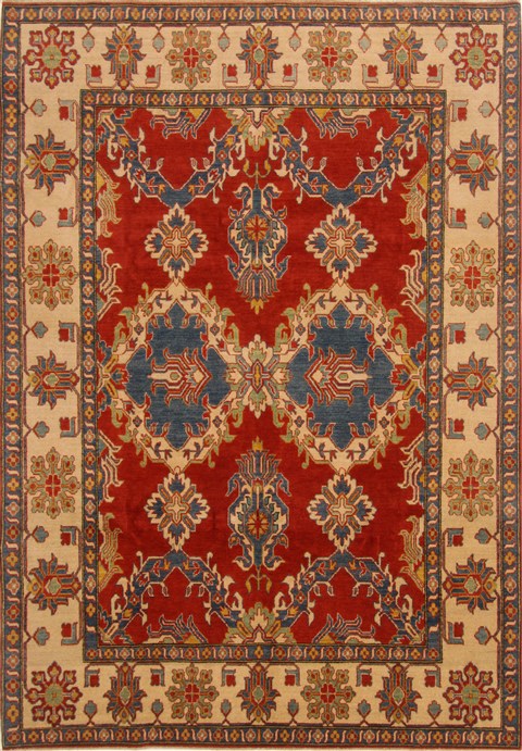Kazak Red Hand Knotted 74 X 100 Area Rug 250-16660 Image 0