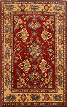 Pakistani Kazak Red Rectangle 7x10 ft Wool Carpet 16662