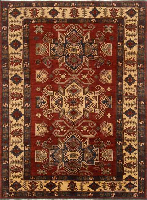 Kazak Brown Hand Knotted 64 X 87 Area Rug 250-16664 Image 0
