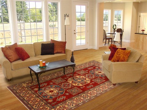 Kazak Red Hand Knotted 78 X 107 Area Rug 250-16666 Image 4
