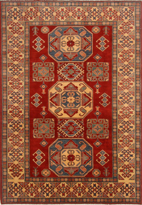 Kazak Red Hand Knotted 78 X 107 Area Rug 250-16666 Image 0