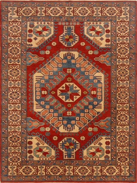 Kazak Red Hand Knotted 77 X 107 Area Rug 100-16667 Image 0