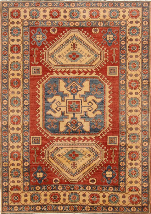 Kazak Red Hand Knotted 69 X 106  Area Rug 250-16669 Image 0