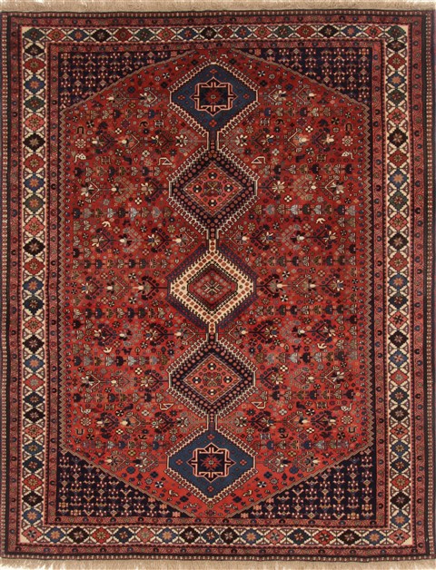 Yalameh Red Hand Knotted 66 X 80  Area Rug 250-16676 Image 0