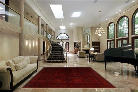 Khan Mohammadi Red Hand Knotted 69 X 910 Area Rug 250-16681 Image 1