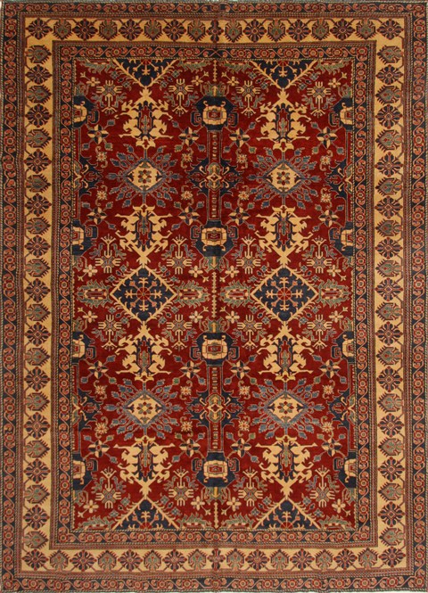 Kazak Red Hand Knotted 116 X 156  Area Rug 250-16682 Image 0