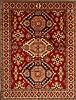 Kazak Red Hand Knotted 120 X 159  Area Rug 250-16684 Thumb 0