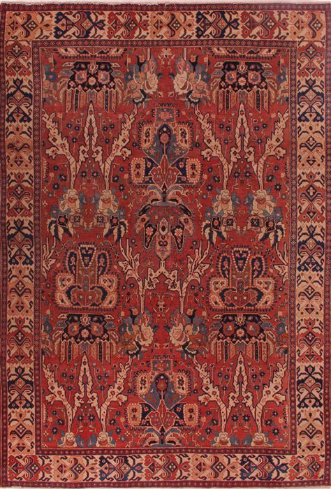 Heriz Red Hand Knotted 75 X 107 Area Rug 400-16686 Image 0