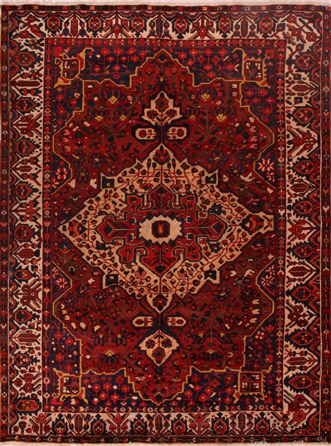 Bakhtiar Red Hand Knotted 90 X 121 Area Rug 400-16692 Image 0