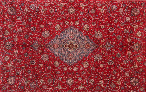 Sarouk Red Hand Knotted 89 X 127 Area Rug 400-16693 Image 5